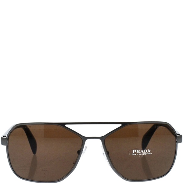 Prada SPR 54R 75S-8C1 Sunglasses Brushed Gunmetal-Brown
