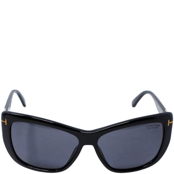 Tom Ford FT0434 Lindsay 01D Sunglasses Shiny Black-Grey