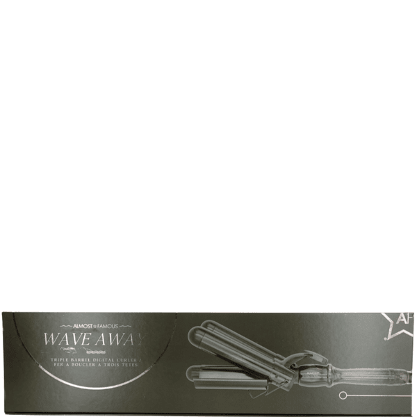 Almost Famous Wave Away Triple Barrel Curler with Tourmaline Ceramic Barrels Charcoal Gray