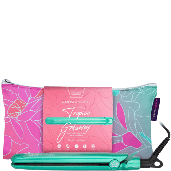 Almost Famous Tropico Getaway 0.5 Flat Iron with Travel Bag Turquoise