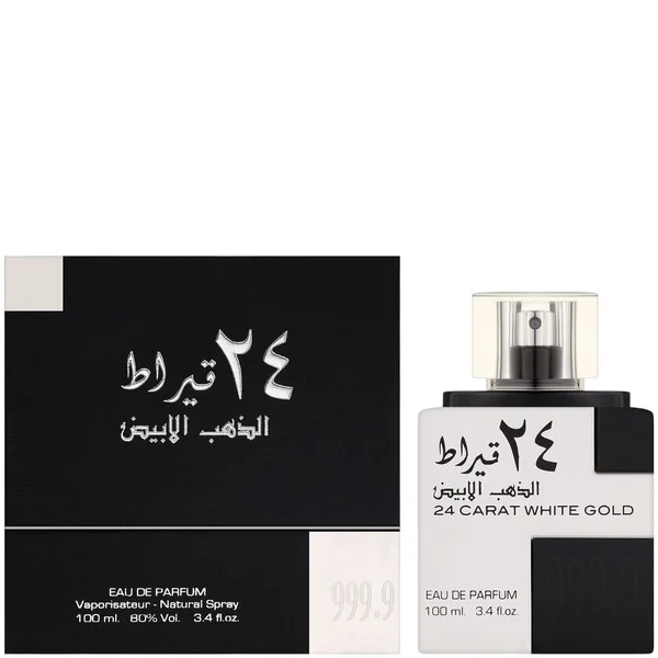 Lattafa 24 Carat White Gold Eau de Parfum 3.4 oz