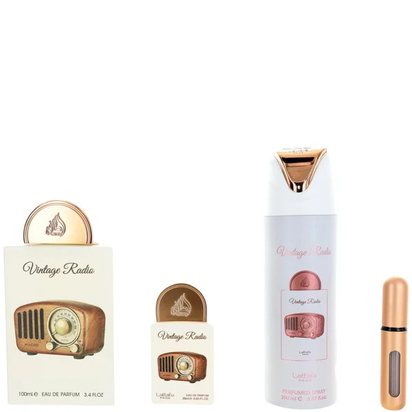 Lattafa Vintage Radio Eau de Parfum Gift Set 3 Pc