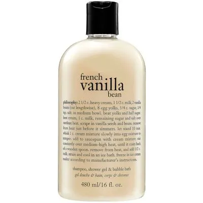 Philosophy French Vanilla Bean Shampoo Shower Gel & Bubble Bath 16.0 oz