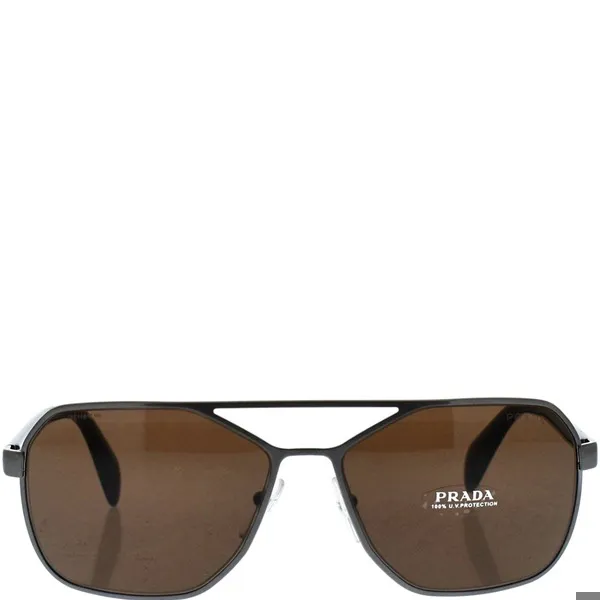Prada SPR 54R 75S-8C1 Sunglasses Brushed Gunmetal-Brown