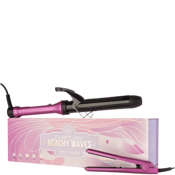 Almost Famous Beach Wave Babe 2-Piece Set with Curling Wand & Mini To Go Purple